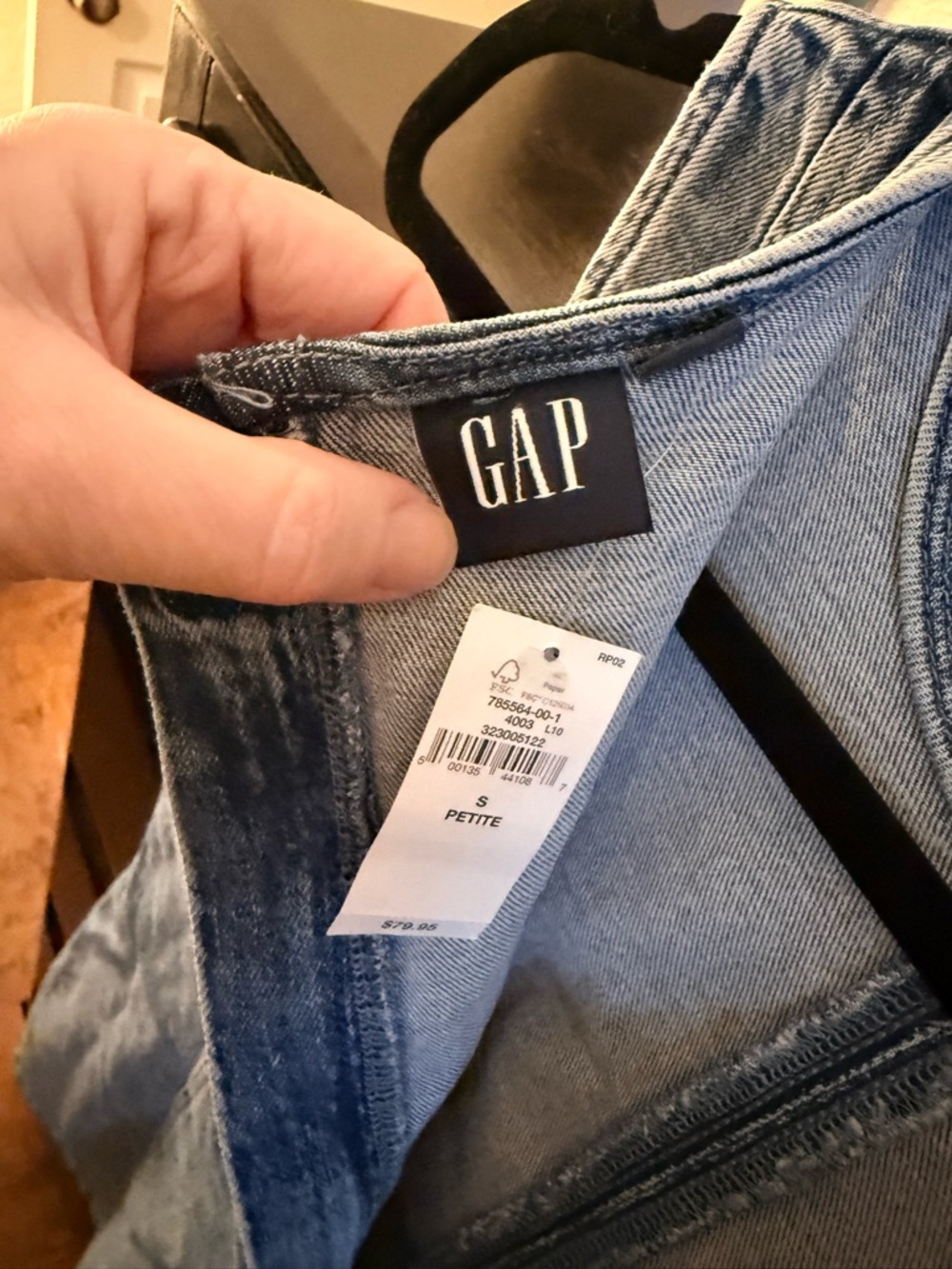 GAP Sleeveless Mini Denim Dress - Light Wash Size Petite Small (W24) - Picture 5 of 13